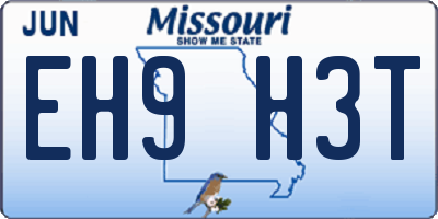 MO license plate EH9H3T
