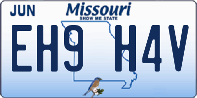 MO license plate EH9H4V