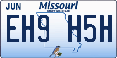 MO license plate EH9H5H