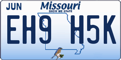 MO license plate EH9H5K
