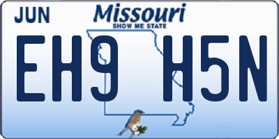 MO license plate EH9H5N