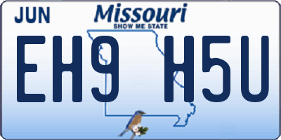 MO license plate EH9H5U