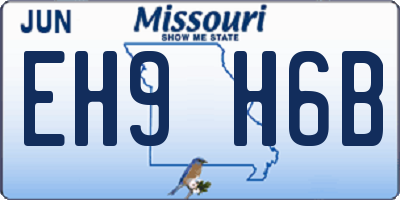 MO license plate EH9H6B