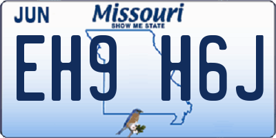 MO license plate EH9H6J