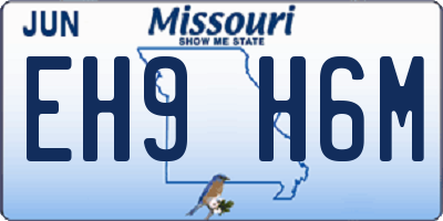 MO license plate EH9H6M