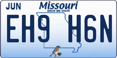 MO license plate EH9H6N