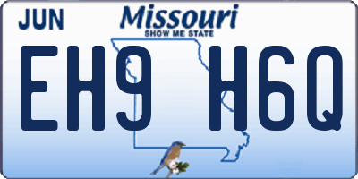 MO license plate EH9H6Q