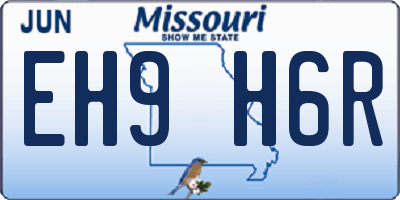 MO license plate EH9H6R