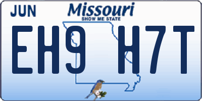 MO license plate EH9H7T