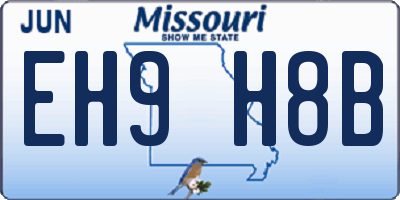 MO license plate EH9H8B