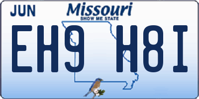 MO license plate EH9H8I