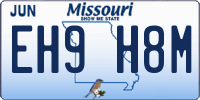 MO license plate EH9H8M