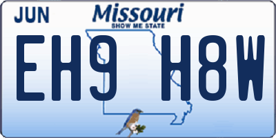 MO license plate EH9H8W
