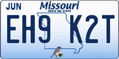 MO license plate EH9K2T