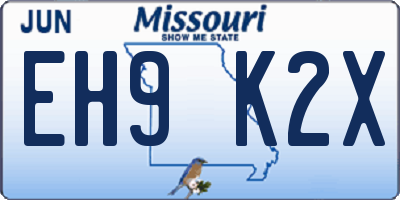 MO license plate EH9K2X