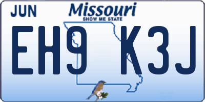 MO license plate EH9K3J