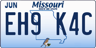 MO license plate EH9K4C