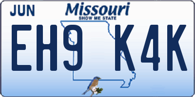 MO license plate EH9K4K