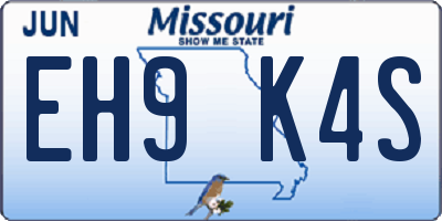 MO license plate EH9K4S