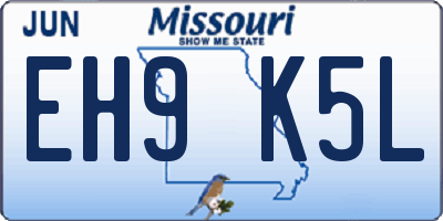 MO license plate EH9K5L