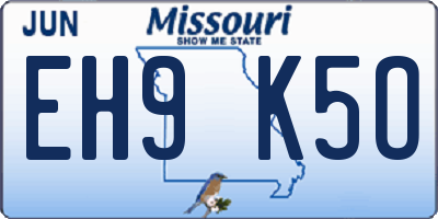 MO license plate EH9K5O