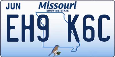 MO license plate EH9K6C