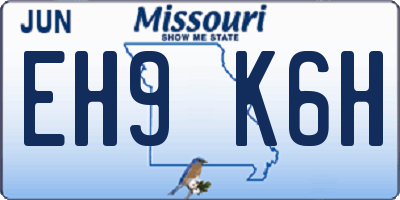 MO license plate EH9K6H