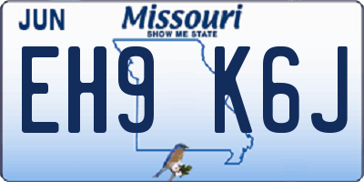 MO license plate EH9K6J