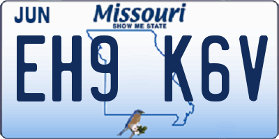 MO license plate EH9K6V