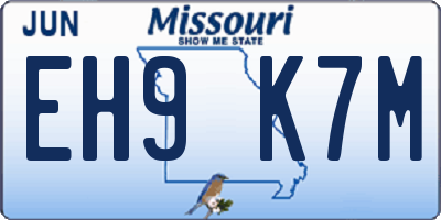 MO license plate EH9K7M