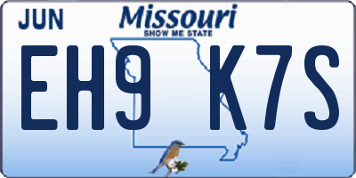 MO license plate EH9K7S