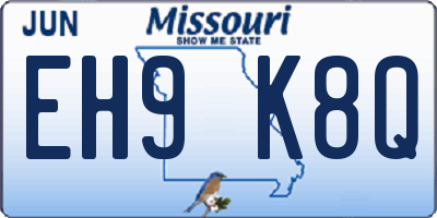 MO license plate EH9K8Q