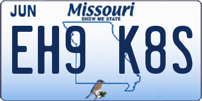 MO license plate EH9K8S