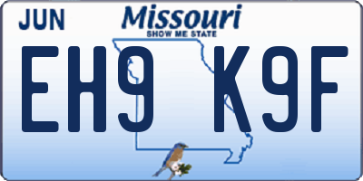MO license plate EH9K9F
