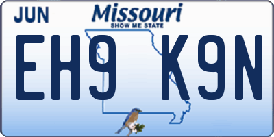 MO license plate EH9K9N