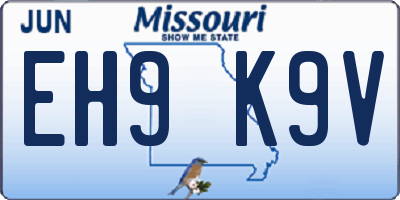 MO license plate EH9K9V