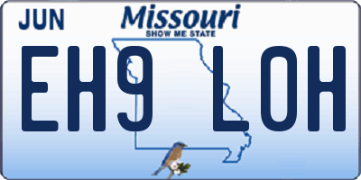MO license plate EH9L0H