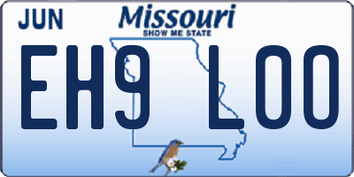 MO license plate EH9L0O
