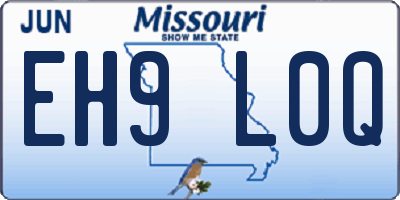 MO license plate EH9L0Q