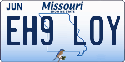 MO license plate EH9L0Y
