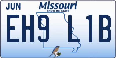 MO license plate EH9L1B