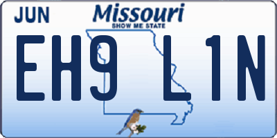 MO license plate EH9L1N