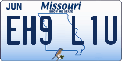 MO license plate EH9L1U