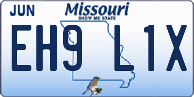 MO license plate EH9L1X