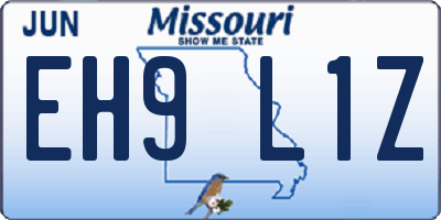 MO license plate EH9L1Z