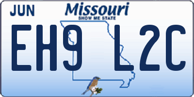 MO license plate EH9L2C