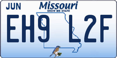 MO license plate EH9L2F