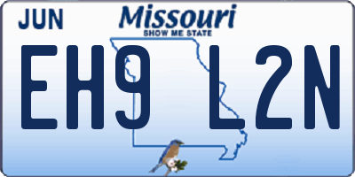 MO license plate EH9L2N