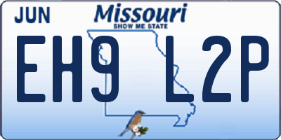 MO license plate EH9L2P