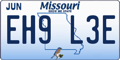 MO license plate EH9L3E